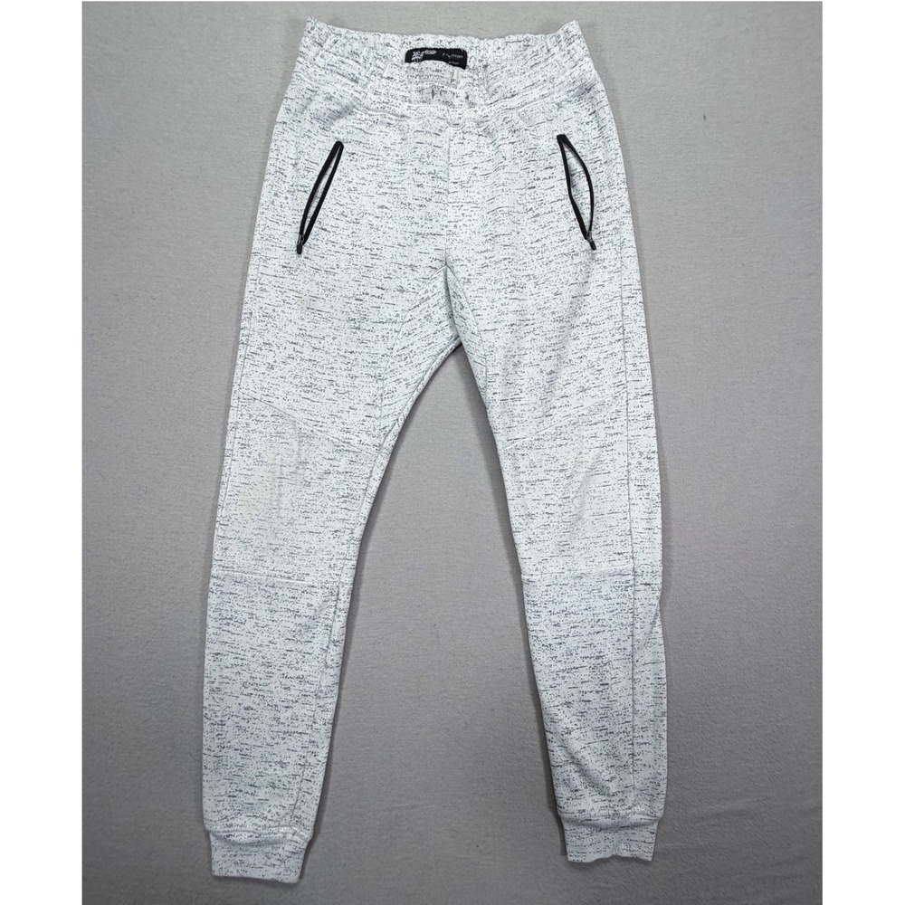 Brooklyn Cloth Mens Jogger Slim White Black Space Dye Zipper Pockets Small